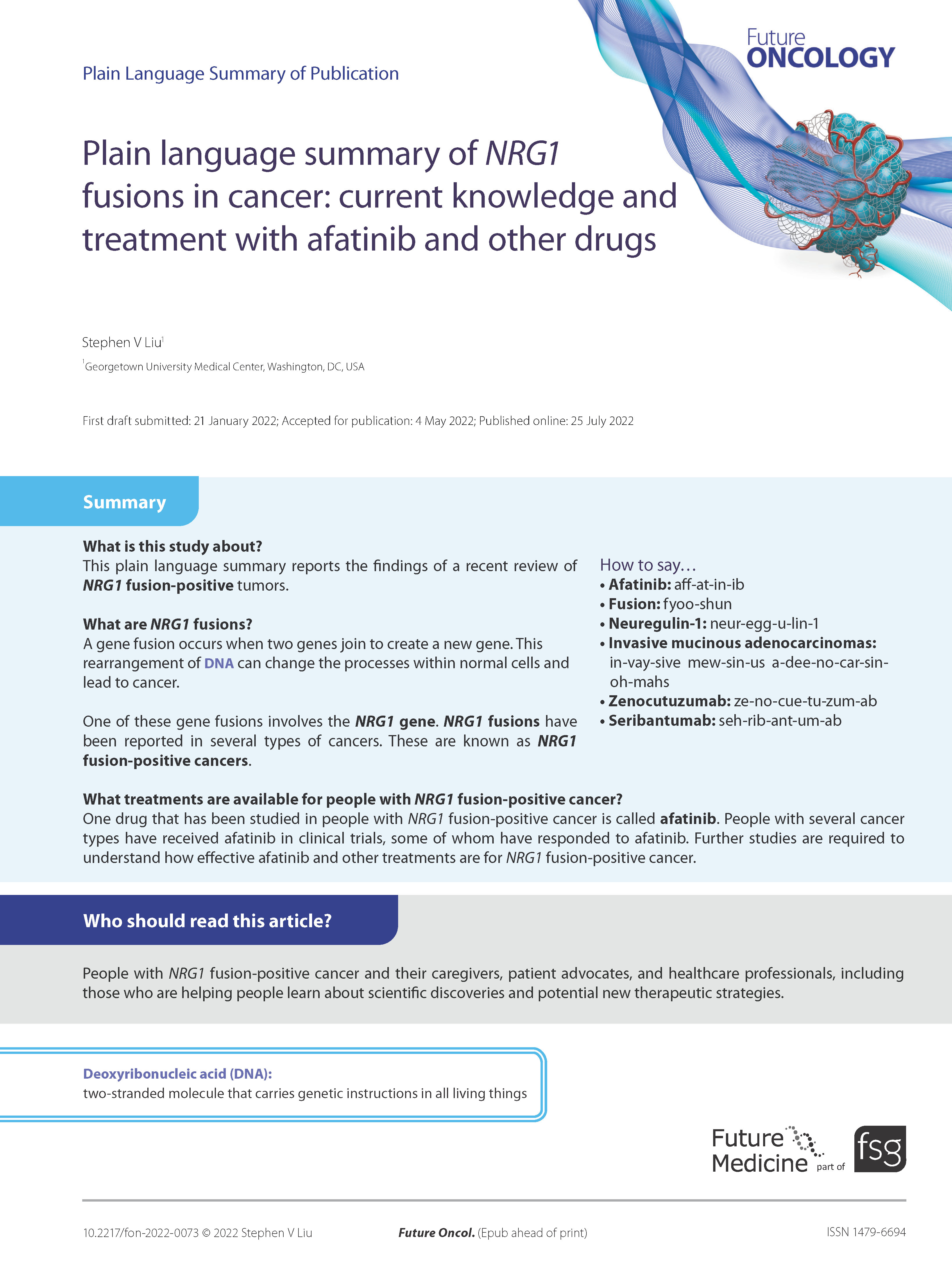 Plain language summary of NRG1 fusions in cancer: current knowledge and treatment with afatinib and other drugs