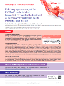Here, we summarize the results from the INCREASE study, originally published in the New England Journal of Medicine. The INCREASE study looked at how well a medication called inhaled treprostinil works and how safe it is, compared to placebo (a fake medication), in adults who have pulmonary hypertension associated with interstitial lung disease or PH-ILD.