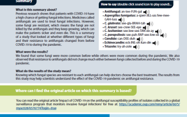 Previous research shows that patients with COVID-19 have a high chance of getting fungal infections. Medicines called antifungals are used to treat fungal infections. However, some fungi are resistant, which means the fungi are not killed by the antifungals and they keep growing, which can make the patients sicker and even die. This is a summary of a study that looked at whether different types of fungi and their resistance to antifungals changed from before COVID-19 to during the pandemic