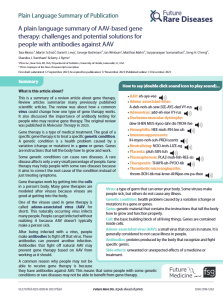 his  is  a  summary  of  a  review  article  about  gene  therapy.  Review   articles   summarize   many   previously   published   scientific  articles.  The  review  was  about  how  a  common  virus  could  change  how  one  type  of  gene  therapy  works.  It  also  discussed  the  importance  of  antibody  testing  for  people  who  may  receive  gene  therapy.  The  original  review  was published in Molecular Therapy in 2023