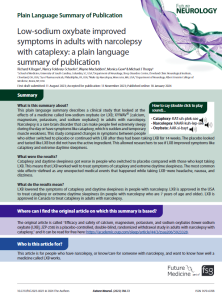 This  plain  language  summary  describes  a  clinical  study  that  looked  at  the  effects  of  a  medicine  called  low-sodium  oxybate  (or  LXB;  XYWAV®  [calcium,  magnesium,  potassium,  and  sodium  oxybates])  in  adults  with  narcolepsy.  Narcolepsy is a rare brain disorder that can make people feel extremely sleepy during the day or have symptoms like cataplexy, which is sudden and temporary muscle weakness. This study compared changes in symptoms between people who either switched to placebo or continued with LXB after they had been taking LXB for 14 weeks. The placebo looked and tasted like LXB but did not have the active ingredient. This allowed researchers to see if LXB improved symptoms like cataplexy and extreme daytime sleepiness